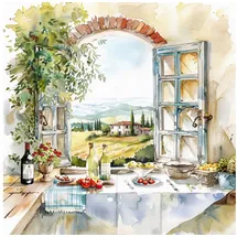 Ti-Flair Servietten Cucina con Vista 33x33cm 20 Stück 3-lagig