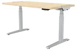 Fellowes Levado Elektrisch Höhenverstellbar Sitz-Stehschreibtisch Rechteckig Ahorn T-Fuß 1.829 (B) x 698 (T) x 1.257 (H) mm MDF (Mitteldichte Faserplatte), PVC (Polyvinylchlorid), Stahl