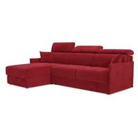 Miryam Ecksofa Mit Matratze Mit Verstellbaren Kopfstützen Aus Weichem, Fleckenabweisendem Stoff T31 252 Cm Links Rot