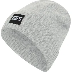 Beanie mit Label-Patch hellgrau No Size