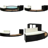 Vidaxl - Whirlpool-Umrandung Schwarz Poly Rattan & Massivholz Akazie - Whirlpool Umrandung - Whirlpool Umrandungen - Home & Living