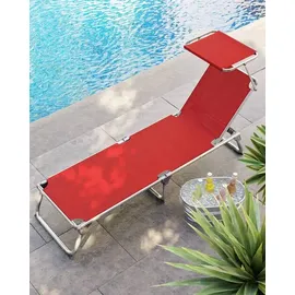 Songmics Sonnenliege 55 x 31 x 193 cm Rot