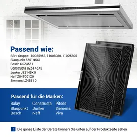 Vioks Aktivkohlefilter Set 2x 300x198mm für Dunstabzugshaube