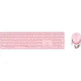 Rapoo 9850M Multi-mode Wireless Ultra-slim Advanced Desktop Set rosa, USB/Bluetooth, DE Kabellos), Tastatur, Pink