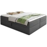Sofnet Boxbett, Dunkelgrau, Textil, H3, Rechteckig, 140x200 cm, Schlafzimmer, Betten, Boxspringbetten