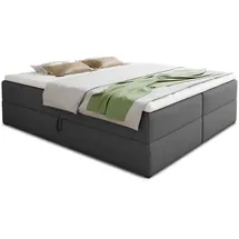 Sofnet Boxbett, Dunkelgrau, Textil, H3, Rechteckig, 140x200 cm, Schlafzimmer, Betten, Boxspringbetten