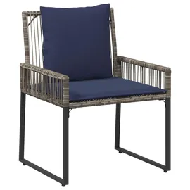 vidaXL Gartenlounge Set 9-tlg. Grau/Marineblau
