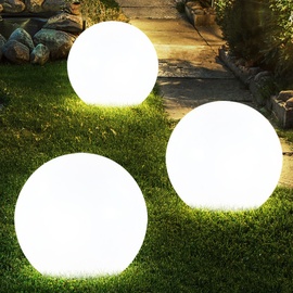 Expo Börse 5x LED Solarleuchte, Kugel weiß, DM 15 cm, H42,5 cm