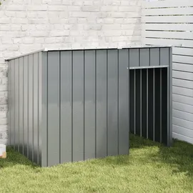 vidaXL Hundehütte mit Auslauf Anthrazit Verzinkter Stahl