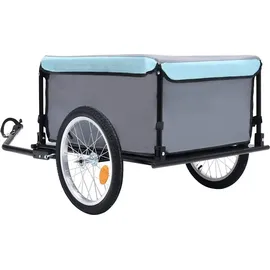 vidaXL Fahrrad-Lastenanhänger schwarz/blau