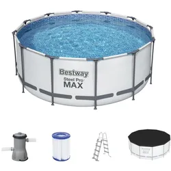 Bestway Frame Pool Steel Pro Max Komplett-Set 56420 366x122cm rund