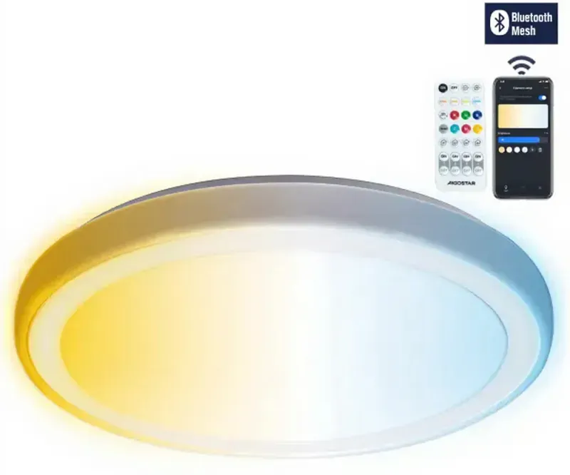 Aigostar BLE MESH Intelligente Deckenleuchte 36W 3000K-6500K 3960lm Acryl & Eisen