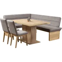 OTTO home Eckbankgruppe OTTO HOME "Beluna + Cross Essecke Sitzgruppe Eckbank Küchenbank", grau, B:210cm H:89cm T:169cm, Sitzmöbel-Sets, Eckbankgruppe, Sitzgruppe Esszimmer Stühle Tisch und Bank bequem gepolstert