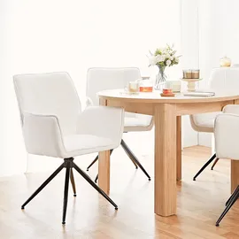 Homestyle4u Runder Esstisch 106 x 76 cm braun
