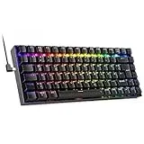 Redragon Mechanische Gaming Tastatur, RGB 75% Mechanische Tastatur mit Hot-Swappable Rote Linear Switches,85 Tasten Programmable QWERTZ Layout Tastaur K629