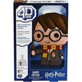 Spin Master 4D Build - Harry Potter - 3D-Puzzle des beliebten Filmheldens aus hochwertigem Karton, 87 Teile, für Fans der magischen Abenteuerserie ab 12 Jahren, Rot und Gold
