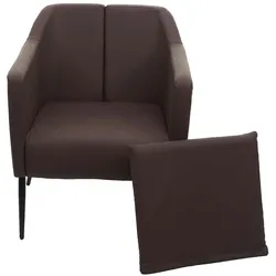 Mendler Lounge-Sessel HWC-H93a, Sessel Cocktailsessel Relaxsessel ~ Kunstleder braun