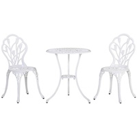 Outsunny Gartenmöbel-Set Mit Blumen Design (Farbe: Weiß)