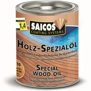 SAICOS Holzspezialöl, farblos, Premium Schutz für alle Holzterrassen und Gartenmöbel, 750 ml - Dose