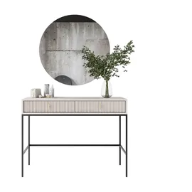 lookway SCHMINKTISCH MIDNIGHT auf Gestell mit Spiegel und LED-Beleuchtung kaschmir
