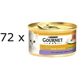 (€ 9,01/kg) Gourmet Gold Feine Pastete Lamm & grüne Bohnen, Katzenfutter 72x 85g