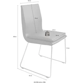 K+W Komfort & Wohnen Esszimmerstuhl "Creso", 50x88x55 cm, Leder Longlife Bronco: Metall, braun (schoko), Küchenstühle (97443924-0)