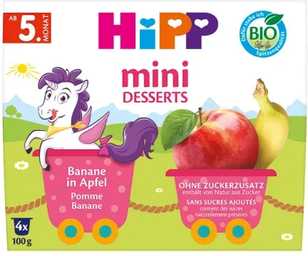 Hipp Mini Dessert Apfel Banane Bio 4x100g