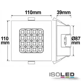Fiai IsoLED LED Downlight Prism 10W eckig weiß