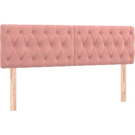 vidaXL Boxspringbett mit Matratze Rosa 140x200 cm Samt