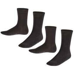 FALKE Kinder Socken, 2er Pack - Happy, Kurzsocken Schwarz 39-42