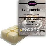 WonderWax Duftwachs Wax Melts für Duftlampe, 6 Würfel Duftmelt Wachsmelt Sojawachs Duftwachswürfel für Raumdüfte, Wachs mit Duftöl Indoor Melts Duftwachs für Aromalampe Cappuccino