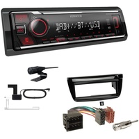 Kenwood KMM-BT408DAB 1-DIN Digital Media Receiver mit DAB+ Bluetooth Autoradio mit Einbauset für Opel Combo piano black ab 2012