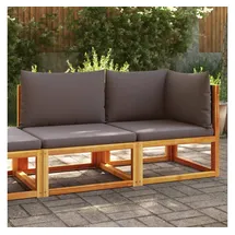 vidaXL Gartensofa mit Kissen 2-Sitzer Holz Akazie & Rattan