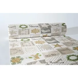 Mank Tischläufer 40 cm x 24 m , 1 Stück - Tischtuch Weihnachten Patchwork