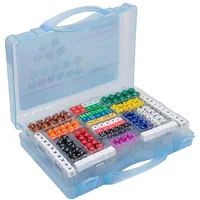 Betzold 82054, Würfelkoffer rot, bunt, 162 Würfel