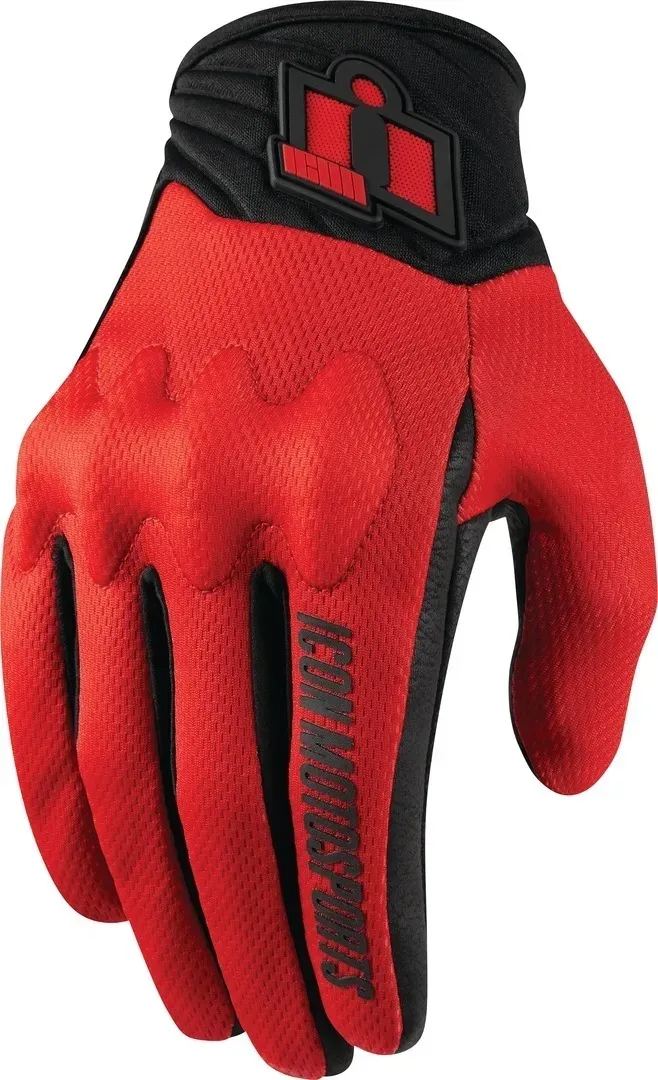 Icon Anthem 2 Motorradhandschuhe, schwarz-rot, Größe 3XL für Männer