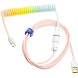 Ducky Premicord Cotton Candy Coiled Cable, USB Typ C auf A - 1,8m (1.80 m, USB 2.0), USB Kabel