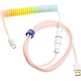 Ducky Premicord Cotton Candy Coiled Cable, USB Typ C auf A - 1,8m (1.80 m, USB 2.0), USB Kabel