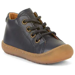 Lauflernschuh FRODDO "OLLIES S LACES", Kinder, Gr. 22, blau (dunkelblau), Leder, unifarben, klassisch, Schuhe, Barfußschuh, Kinderschuh mit herausnehmbarer Innensohle