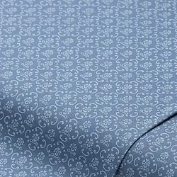 Baumwoll-Trachtenstoff "Ornamente", rauchblau-color