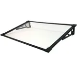 Baumarktplus Vordach 120 x 90 cm schwarz Haustürdach Haustür Pultvordach Kunststoff Alu