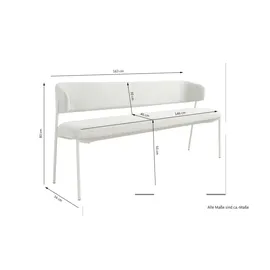 Schöner Wohnen Sitzbank Polsterbank Grau 163 x 80 x 56 cm