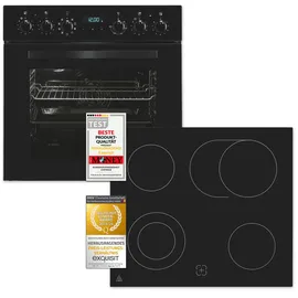 Exquisit EHE285-HBZ-020 Herd-Set schwarz