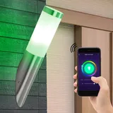 ETC Shop Wandleuchte RGB LED spritzwassergeschützt dimmbar Silber