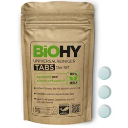 BIOHY Universalreiniger Tabs, Putzmittel Tabs, Reinigungstabletten, Allzweck-Reiniger Tabs 12 Tabs