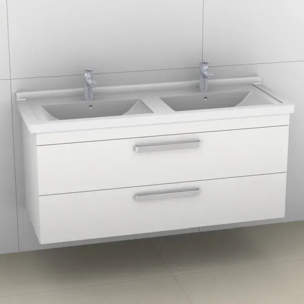 Artiqua 411 Waschtischunterschrank für Starck 3 033213 Weiß Glanz, 411-WU2L-D11-7050-68 411-WU2L-D11-7050-68