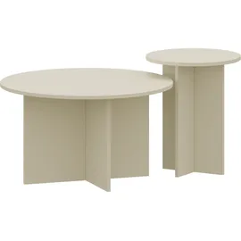 [en.casa] Beistelltisch 2er Set Verummetka Sandfarben