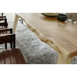 SAM Outillage Esstisch Baumkante massiv Akazie natur 140 x 80 A-Holzgestell naturfarben NELE