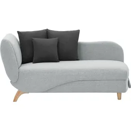 vente-unique PENELOPE rechte Chaiselongue aus hellgrauem Stoff mit Stauraum für Bettzeug - Hellgrau