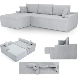 Juskys Sofa Coredo Links Cord Hellgrau